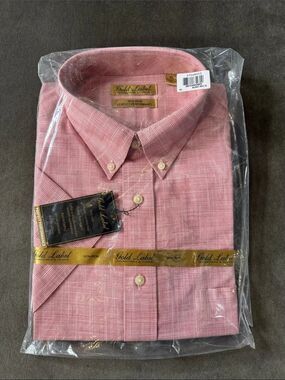 Roundtree & Yorke Gold Label Burnt Red Short Sleeve Button Up Shirt Non-Iron XL